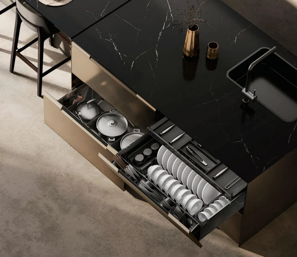 Interior de cajón del catálogo de Organización y accesorios de cocina